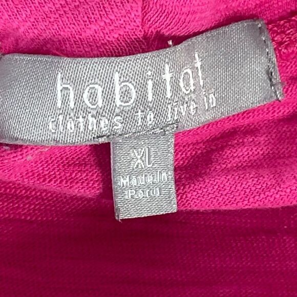 Habitat Hot Pink Cotton Cowl Neck Asymmetrical Sleeveless Top Sz XL - Picture 5 of 7
